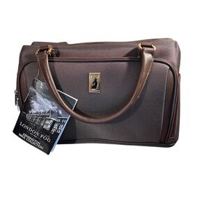 London Fog Kensington 360 17” Deluxe Cabin Bag NWT Brown Carry On Weekender Tote